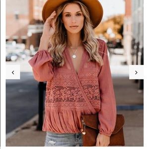 Vici Collection Lovestitch Lace Blouse, Large